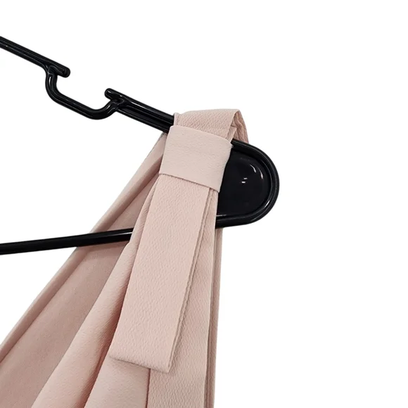 Adrianna Papell Women's Blush Ribbon Shoulder Cowl Neck Formal Maxi Dress Sz 10 - Picture 5 of 12